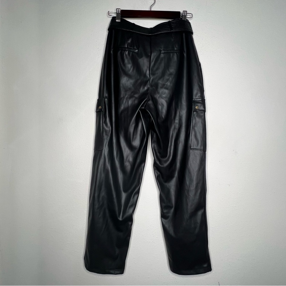 Jason Wu Faux Leather Cargo Pants, Black, size 6 NWT - Picture 3 of 7